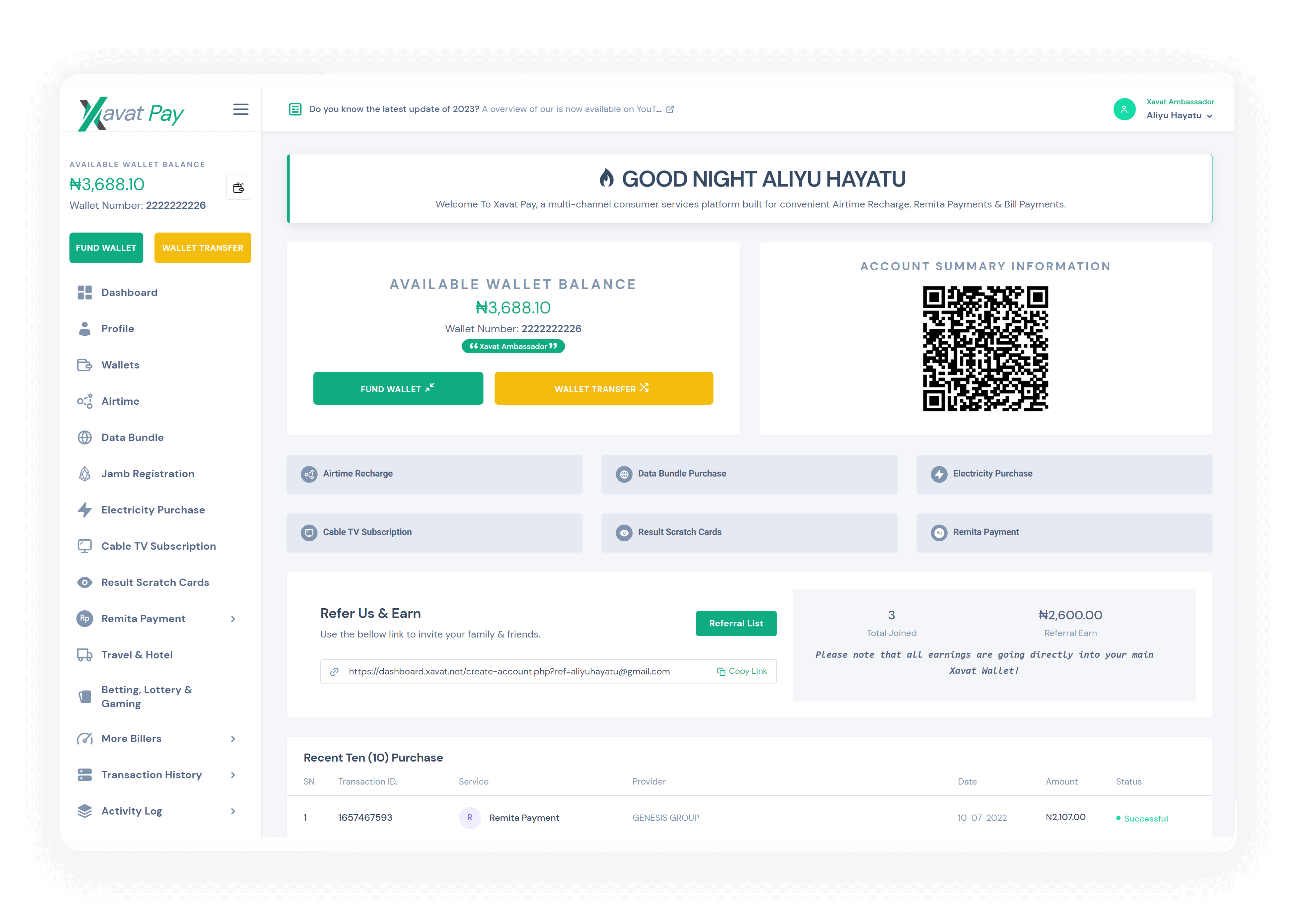 Xavat Dashboard